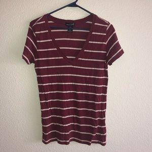 Maroon & white striped Wet Seal shirt